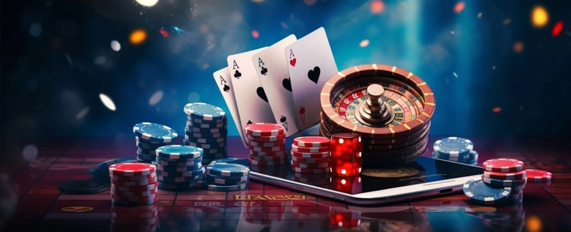 superph Poker Table with Chips and Cards